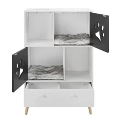 Sam's Pets Convertible 45" Cat Tree Shelf With Drawer In Black And White -BlueBuffalo Sales Store GUEST 9b9d5f8e 8f2d 422b 9b7d 98fdc2529e33