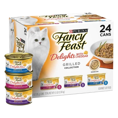 Purina Fancy Feast Delights With Chicken,Turkey, Fish And Cheddar Grilled Collection Gourmet Wet Cat Food - 72oz /24ct Variety Pack 4 Purina Fancy Feast Delights With Chicken,Turkey, Fish And Cheddar Grilled Collection Gourmet Wet Cat Food - 72oz /24ct Variety Pack - Image 4