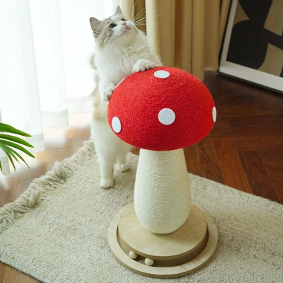 Vertical Cat Tree, Mushroom-shaped Cat Tree, Cat Scratching Post,equipped With A Stable Base And Durable Sisal Rope Cat Scratching Board. 9 Vertical Cat Tree, Mushroom-shaped Cat Tree, Cat Scratching Post,equipped With A Stable Base And Durable Sisal Rope Cat Scratching Board. - Image 9