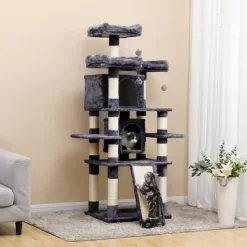 FEANDREA 67-Inch Multi-Level Cat Tree For Large Cats, With Cozy Perches, Stable, Smoky Gray -BlueBuffalo Sales Store GUEST 9bfa9c34 e0cf 46bf 86f0 4b260806fd04