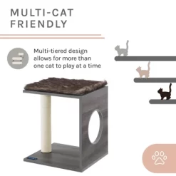 Sam's Pets Sheree 17" Cat Tree In Gray Brown -BlueBuffalo Sales Store GUEST 9c2d0e1c c510 414f 8d46 484f1d01dfdf
