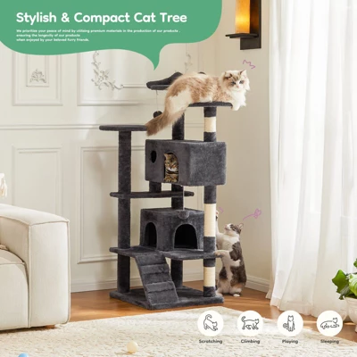 Etelifrank Tall Cat Tree With Condo And Playroom - 54-Inch Multi-Level Indoor Cat Tower 7 Etelifrank Tall Cat Tree With Condo And Playroom - 54-Inch Multi-Level Indoor Cat Tower - Image 7