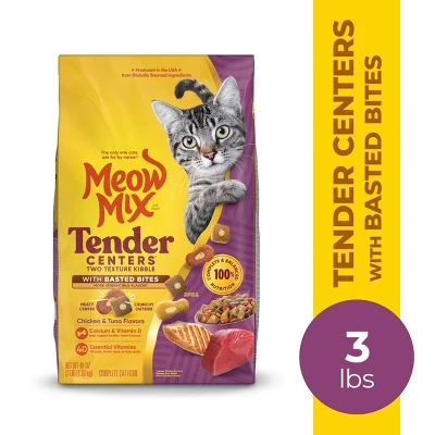 Meow Mix Tender Centers With Basted Bites With Flavors Of Chicken & Tuna Adult Complete & Balanced Dry Cat Food - 3lbs 4 Meow Mix Tender Centers With Basted Bites With Flavors Of Chicken & Tuna Adult Complete & Balanced Dry Cat Food - 3lbs - Image 4
