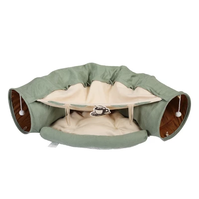 Cat's Telescopic Tunnel Cushioned Bed Pet Nest Teasing Balls Zipper Connection Feline Supplies 3 Cat's Telescopic Tunnel Cushioned Bed Pet Nest Teasing Balls Zipper Connection Feline Supplies - Image 3