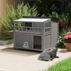 Sandinrayli Outdoor Insulated Cat House (Gray) -BlueBuffalo Sales Store GUEST 9d09ab88 0ca7 42c6 826a 59fa05d3cab1