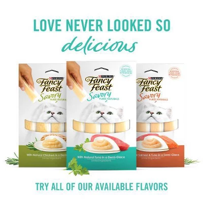 Fancy Feast Seafood Flavor Savory Puree Naturals Cat Treats - 1.4oz 7 Fancy Feast Seafood Flavor Savory Puree Naturals Cat Treats - 1.4oz - Image 7