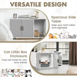 Costway Cat Litter Box Enclosure Furniture Hidden Cat Washroom With Rubber Wood Legs -BlueBuffalo Sales Store GUEST 9d7357ee 0586 4f83 8af7 ef236ce1cacf