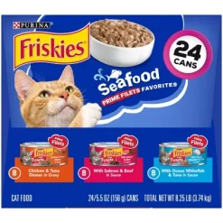Purina Friskies Seafood Prime Filets With Chicken, Beef And Seafood Wet Cat Food - 5.5oz/24ct Variety Pack -BlueBuffalo Sales Store GUEST 9dbe9b52 cdf1 446e 81bb e07a0b310da8