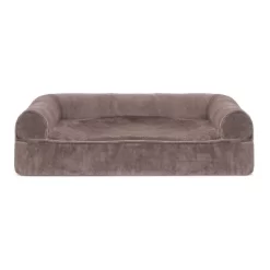 FurHaven Faux Fur & Velvet Cooling Gel Top Sofa Dog Bed