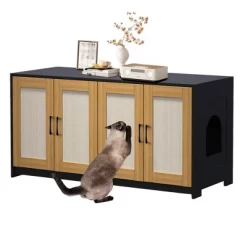 47 Inch Double Litter Box Enclosure - Wooden 2-Cat Hidden Cabinet With Pull-Out Drawers & 4 Sisal Doors, Cat House/TV Stand Sideboard 16 47 Inch Double Litter Box Enclosure - Wooden 2-Cat Hidden Cabinet With Pull-Out Drawers & 4 Sisal Doors, Cat House/TV Stand Sideboard -BlueBuffalo Sales Store GUEST 9f84a94d c900 4019 bf27 99594c2ebce3