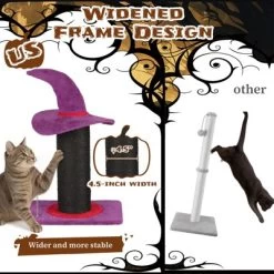 Angel Sar Wizard Hat Cat Scratching Post With Spring Ball Toy, Halloween Spooky Cat Scratcher For Indoor Cats, Purple 12 Angel Sar Wizard Hat Cat Scratching Post With Spring Ball Toy, Halloween Spooky Cat Scratcher For Indoor Cats, Purple -BlueBuffalo Sales Store GUEST 9fb37098 c674 4e74 8863 0f906d8905d0