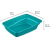 Sterilite 13033W06 Large Frame Pet Animal Kitten Cat Litter Tray Pan With Low Entrance, Sea Going (6 Pack)