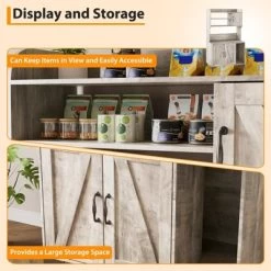 Large Cat Litter Box Enclosure Furniture - Farmhouse Style Pet House With 3 Open Shelves, Storage Cabinet & Scratch Pad - Modern Wood End Table -BlueBuffalo Sales Store GUEST a05cd93a b824 4bb1 b3c8 5fab2f326cd2