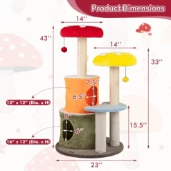 Tangkula 43" Tall Cute Cat Tree W/ 2 Condos Padded Platforms Sisal Scratching Posts -BlueBuffalo Sales Store GUEST a0605325 4a89 4258 9061 347952fa5ce1