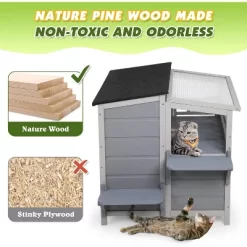 Sandinrayli Outdoor Insulated Cat House (Gray) -BlueBuffalo Sales Store GUEST a091f0a8 3299 4a0f 803a e7e443f65ad5