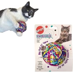 ETHICAL/SPOT Sew Much Fun Yarn Ball Cat Toys - 3.5" (1 Pk)