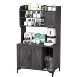 Cat Litter Box Enclosure With 4 Shelves & Storage Cabinet, 51.1 Inch Tall Hidden Cat Furniture With Scratch Pad, Multi-Functional Indoor Cat House -BlueBuffalo Sales Store GUEST a0fddefd aecc 4b26 b86e f52d6e4a20b0