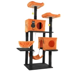 Angel Sar 61" Halloween Cat Tree With 2 Condos, 2 Hammocks & Perches, Large Cat Tower With Scratching Posts For Multiple Cats, Orange & Black -BlueBuffalo Sales Store GUEST a1184452 c189 4216 93d6 9e0e66621a11