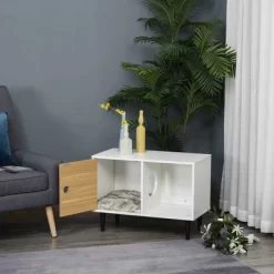 PawHut Cat Litter Box Enclosure Hidden Kitten Condo Decorative Side Table Pet House With Soft Cushion & Storage Space -BlueBuffalo Sales Store GUEST a17ef3e0 a61f 49a7 9a59 22b885e53844