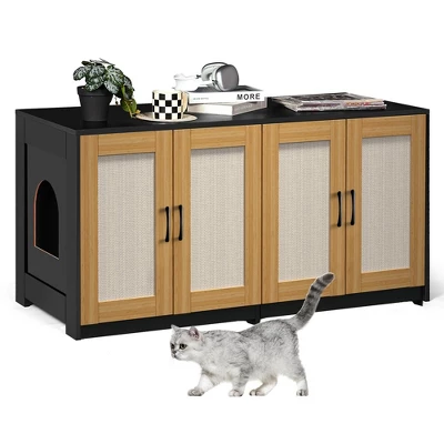 Litter Box Enclosure For 2 Litter Boxes, 47'' Double Litter Box Enclosure Furniture For 2 Cats 2 Litter Box Enclosure For 2 Litter Boxes, 47'' Double Litter Box Enclosure Furniture For 2 Cats - Image 2