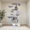 Lirago 69" Light Gray Cat Tower With Large Cat Condo Sisal Scratching Posts Big Hammock Top Platform