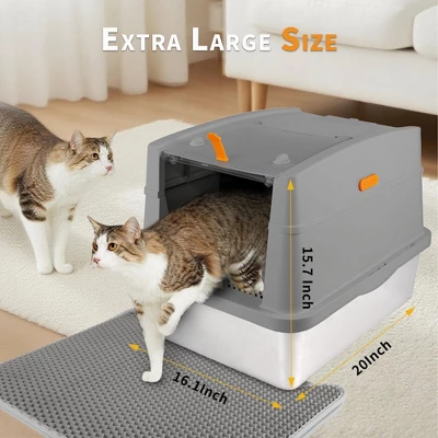 All For Paws Allforpaws Cat Litter Box Hooded Stainless Steel Base 6 All For Paws Allforpaws Cat Litter Box Hooded Stainless Steel Base - Image 6