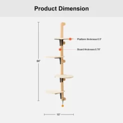 Mewoofun Pet Beds 4 Levels Wall Mounted Cat Climber Shelves Tree Wooden Wall Furniture With Carpeted Plank For Indoor Cats, Brown, 17.32"*6.3"*13.19" -BlueBuffalo Sales Store GUEST a27b5f00 85cd 4106 b253 6955a442a15f