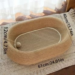 3-in-1 Sisal Scratching Board Bed, For Indoor Cats, Large Oval Cat Scratching Board, Toys For Playing And Nursing Paws Cat Scratching Pad