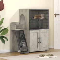 Villa Litter Box Enclosure With Platform - Double Layer Hidden Furniture, Indoor Modern Cat Washroom, House With Ladder, 33.5" L X 17.9" W X 41.9" H -BlueBuffalo Sales Store GUEST a34137d9 ee0d 489c 85a7 35dcaef8f56b