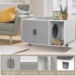 Costway Cat Litter Box Enclosure Furniture Hidden Cat Washroom With Rubber Wood Legs -BlueBuffalo Sales Store GUEST a38046c4 58a7 40c0 92eb e071c325ab16