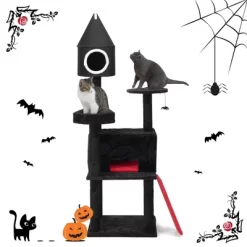 Sandinrayli 64" Gothic Cat Tree With Coffin Bed, Multi-Level Heavy Duty Goth Cat Tower For Indoor Kittens, Black -BlueBuffalo Sales Store GUEST a3991688 d17b 4285 b26f 2b795b9692af