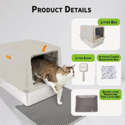 All For Paws Allforpaws Cat Litter Box Hooded Stainless Steel Base 11 All For Paws Allforpaws Cat Litter Box Hooded Stainless Steel Base - Image 11