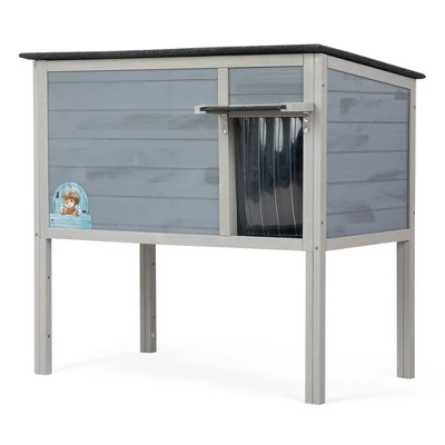 Sevobal Pet Crates And Houses, High Leg Warm Cat House With Weatherproof Roof, Durable Crate For Outdoor Or Indoor, Gray, 35.4"*21.6"*32.3" 5 Sevobal Pet Crates And Houses, High Leg Warm Cat House With Weatherproof Roof, Durable Crate For Outdoor Or Indoor, Gray, 35.4"*21.6"*32.3" - Image 5