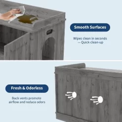 Cat Litter Box Enclosure, Wooden Cat Washroom Furniture With Barn Door, Hidden Litter Box Cover & Kitty House, Gray/White -BlueBuffalo Sales Store GUEST a4a7adda f4da 47bd 86ed c27047887485 2