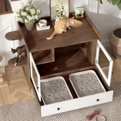 YOOCOZZ Cat Litter Box Enclosure, With Drawer And Stairs, Used For Bedroom, Cat Cabinet Side Table For Living Room -BlueBuffalo Sales Store GUEST a595227f 95e1 4834 88c1 2226e3355359 1