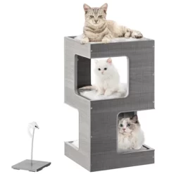 PawsMark Multi Level Modern Cat Tall Climbing Tree House For Indoor Cats | Wood Tower Luxury Furniture Stand With Removable Soft Blanket And Condo -BlueBuffalo Sales Store GUEST a5d96f1d 7a11 41b7 8ef7 52e6879bf438