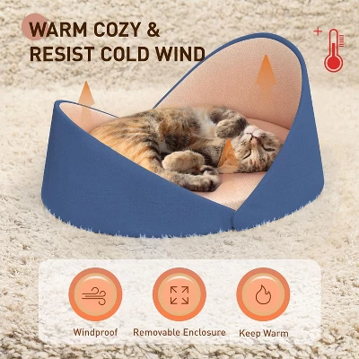MaseiKar 2 In 1 Foam Cat Bed Cave For Kittens And Small Dogs, Windproof Cat Beds With Side Barriers, Calming Cat Nest, Cat Hideaway 3 MaseiKar 2 In 1 Foam Cat Bed Cave For Kittens And Small Dogs, Windproof Cat Beds With Side Barriers, Calming Cat Nest, Cat Hideaway - Image 3