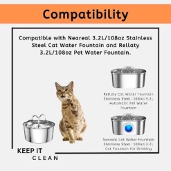 Nispira Water Filter Replacement For Rellaty Neareal Cat Drinking Water Fountain 108oz/ 3.2L Automatic Stainless Steel For Pet Dog, 24 Packs -BlueBuffalo Sales Store GUEST a727b68e 41b6 4a7d 870b 1d5f60afe194 1
