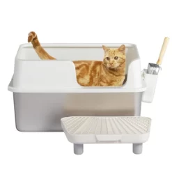 Phiestina Stainless Steel Cat Litter Box With Lid, Extra Large Pan With High Sides, Pedal Filter & Scoop, White 28 Phiestina Stainless Steel Cat Litter Box With Lid, Extra Large Pan With High Sides, Pedal Filter & Scoop, White -BlueBuffalo Sales Store GUEST a7b9a7b7 6859 49c9 a5e8 2e0885195842