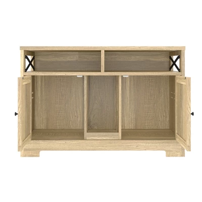 YOOCOZZ Cat Litter Box Enclosure, Double Hidden Litter Box Furniture Cat Washroom, For 2 Cats,Farmhouse Indoor Cat House End Table-Brown 2 YOOCOZZ Cat Litter Box Enclosure, Double Hidden Litter Box Furniture Cat Washroom, For 2 Cats,Farmhouse Indoor Cat House End Table-Brown - Image 2