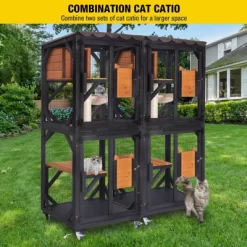 Aivituvin Medium Wooden Outdoor Cat Catio With Wheels| Connecting With Window-AIR22-M -BlueBuffalo Sales Store GUEST a827bc86 2e1d 4ee8 8a6c 1acb16125bd8
