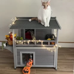 Aivituvin-AIR33 Outdoor Cat House, Indoor Wooden Cat House (Inner Space 10.9 Ft²) -BlueBuffalo Sales Store GUEST a865584c 92fb 4a45 80e9 e085428b6d42