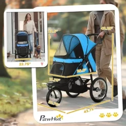 Resenkos Cat Jogger Stroller,Dog Stroller, Pet Stroller,Pet Stroller With Adjustable Canopy, Safety Tether, Storage Basket, Blue -BlueBuffalo Sales Store GUEST a8c0594b 6422 40d6 b7bc a8f0fd785dc2