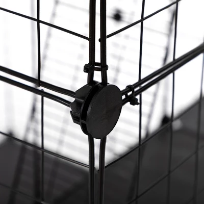 DOMETOUR 3-Tier Wire Cat Cage, Large Kennels Playpen With 3 Platforms, 3 Ramp Ladders And 4 Doors, 42" X 42" X 72", Black 10 DOMETOUR 3-Tier Wire Cat Cage, Large Kennels Playpen With 3 Platforms, 3 Ramp Ladders And 4 Doors, 42" X 42" X 72", Black - Image 10