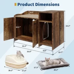 Cat Litter Box Enclosure Furniture, Hidden Litter Box Cabinet, Indoor Wooden Cat Washroom With Storage, Pet House Brown -BlueBuffalo Sales Store GUEST a95e2c5d 954d 4c63 8d2e b10fa9162691 1