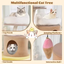 Tangkula Flower Cat Tree 33 Inch Cute Cat Tower With Sisal Scratching Post Washable Padded Top Perch Cat Condo -BlueBuffalo Sales Store GUEST a9636a41 2aff 46c1 8c9e f243beb9c01c