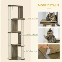 Lyngins 65 Inch Corner Cat Tower,Cat Tree With Scratching Post,Small-Fit Kitten Tower With Sisal For Climbing,Cream White -BlueBuffalo Sales Store GUEST a9ea053a fc43 40d0 ad16 06c8d4fd757e 1