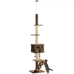 PawHut Floor To Ceiling Cat Tree, Adjustable Height 89"-104" Cat Tower With Cat Condo, Scratching Posts, Perches, 3-Steps, Hanging Ball & Anti-Tip Kit 11 PawHut Floor To Ceiling Cat Tree, Adjustable Height 89"-104" Cat Tower With Cat Condo, Scratching Posts, Perches, 3-Steps, Hanging Ball & Anti-Tip Kit -BlueBuffalo Sales Store GUEST aa388520 2b35 409e 997e b1e6ec23bbce