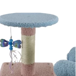 SEVOBAL Pet Tower Floral Cat Tree With Spacious Condo And Hammock, Multi-Level Playground For All Age Cats Playing, Sleeping, Blue, 20"*20"*14.4" -BlueBuffalo Sales Store GUEST aad8cd96 1737 45b8 a7d7 984c6319d2d0