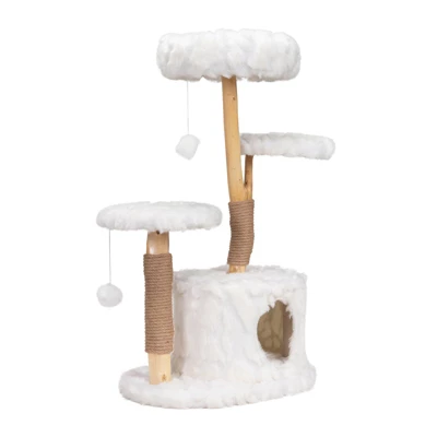DSVIMOY Modern Cat Tree, Natural Branch Cat Tower, Cat Condo, Indoor Cat Furniture, Kitten Cat Gift, White, 34.06"*17.72"*41.73" 5 DSVIMOY Modern Cat Tree, Natural Branch Cat Tower, Cat Condo, Indoor Cat Furniture, Kitten Cat Gift, White, 34.06"*17.72"*41.73" - Image 5